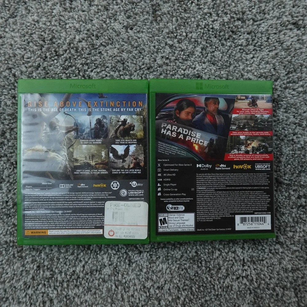Far Cry 6 and Primal Xbox One Video Game Bundle Lot Set Ubisoft Action Adventure